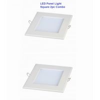 Set of 2 3W LED Panel Light Square White