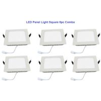Set of 6 3W LED Panel Light Square White