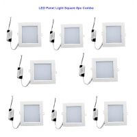 Set of 8 3W LED Panel Light Square White