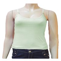Seamless Light Green Camisole with Adjustable Shoulder Straps