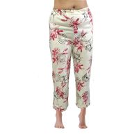 Cream Floral Print Capris Pk Of 2