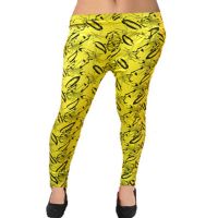 Seasons Yellow Exotic Print Cotton Jegging 