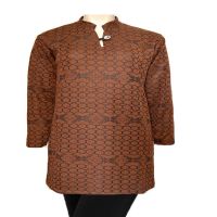 Full Sleeves Brown Criss Cross Woolen Kurti