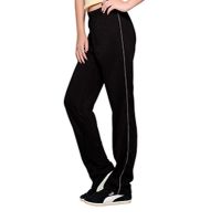 Town Girl Solid Black Track Pants 