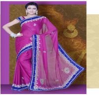 Pazaar Mayuri Byzantium Purple Embroidered Party Saree