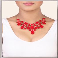 Pazaar Rose-madder Red Metal Festival Necklace 