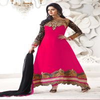 F3 Fashion Dark Pink With Brown Shaded Anarkali Suit