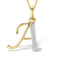 Akruti Creations Sterling Silver Gold Plated Alphabet 'A' Pendant 