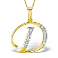 Akruti Creations Sterling Silver Gold Plated Alphabet 'D' Pendant
