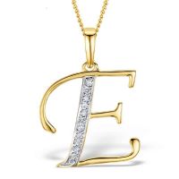 Akruti Creations Sterling Silver Gold Plated Alphabet 'E' Pendant