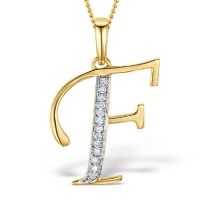 Akruti Creations Sterling Silver Gold Plated Alphabet 'F' Pendant