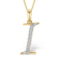 Akruti Creations Sterling Silver Gold Plated Alphabet 'I' Pendant