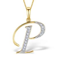 Akruti Creations Sterling Silver Gold Plated Alphabet 'P' Pendant