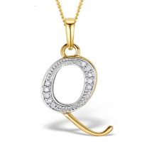 Akruti Creations Sterling Silver Gold Plated Alphabet 'Q' Pendant