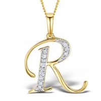 Akruti Creations Sterling Silver Gold Plated Alphabet 'R' Pendant
