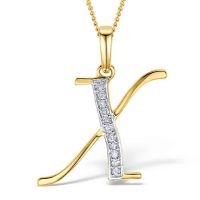 Akruti Creations Sterling Silver Gold Plated Alphabet 'X' Pendant