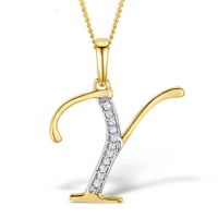 Akruti Creations Sterling Silver Gold Plated Alphabet 'Y' Pendant