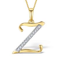 Akruti Creations Sterling Silver Gold Plated Alphabet 'Z' Pendant