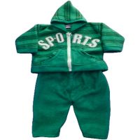 Aqua Green Sports Print Hoody Suit Set