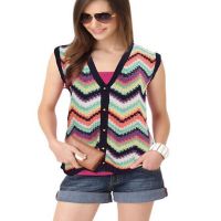 Ariete Women Knitted Sleeveless Cardigan Sweater 