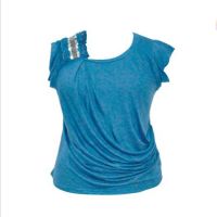 Remanika Blue One Shoulder Embroidered Top