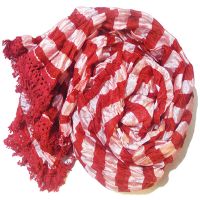 Beautifull Red Viscose Blend Stripe Dupatta