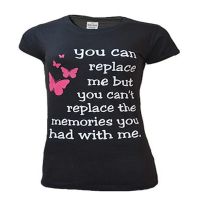 Black Half Sleeves Butterfly Graphic Tee