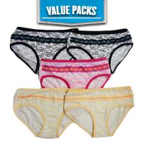 Black Pink Yellow Cotton Panties Pack of 5