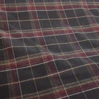 Black & Red Large Check Shirt Wool Fabric