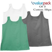 Black White And Green Cotton Full Slip Value Pack Of 3 in Sizes Small to XL