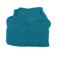 Blue High Neck Long Sleeves Wool Knitted Sweater