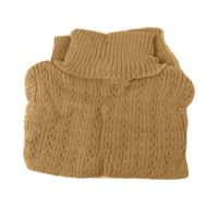Brown High Neck Long Sleeves Wool Knitted Sweater
