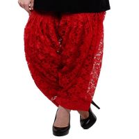 Classy Red Polyester Net Printed Salwar