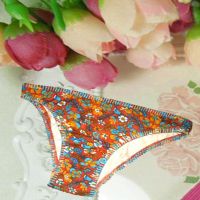 Cotton Flower Print Maroon Panties