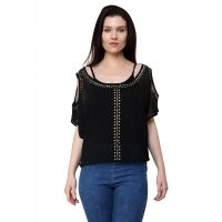 Chiktones Polyester Top With Studs Work
