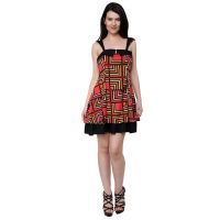 Chiktones Polyester Crepe Printed Dress