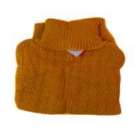 Dark Yellow High Neck Long Sleeves Wool Knitted Sweater
