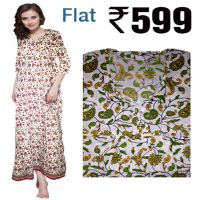 Flat Rs 599 Combo Offer Women Cotton Nightgown