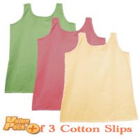 Maroon Green And Off White Cotton Full Slip Combo Pack Of 3 in Sizes Small to XL