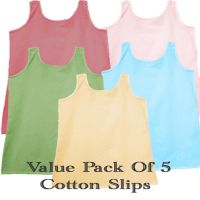 Combo of Cotton Full Slip Value Pack Of 5 in Sizes Small to XL