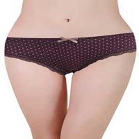 No Secret Brown Star Print Lace Trim Panties