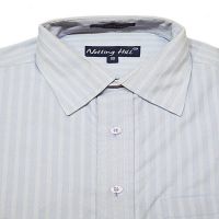Notting Hill Light Blue Shirt With White Self Print Stripes Size 39