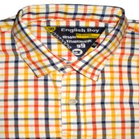 Orange & Yellow Thick Checks Bangkok Cottons Shirt