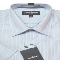 Park Avenue Platinum White Blue Self Lining Cotton Half Sleeves Shirt-Size 39