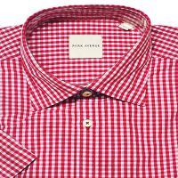 Park Avenue Red White Small Check Cotton Half Sleeves Shirt Size-40