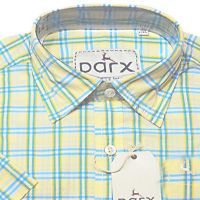Parx Authentic Casuals Bluish Green Yellow White Lined Check Shirt-Size 38 