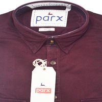 Parx Authentic Casuals Slim Maroon Half Sleeves Cotton Shirt-Size 39