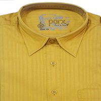Parx Casual Yellow Self Lining Shirt Size-40