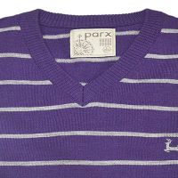 Parx Grey Stripes Purple Pullover