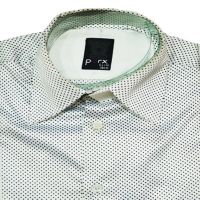 Parx Slim Black Dotted White Shirt Size-40
